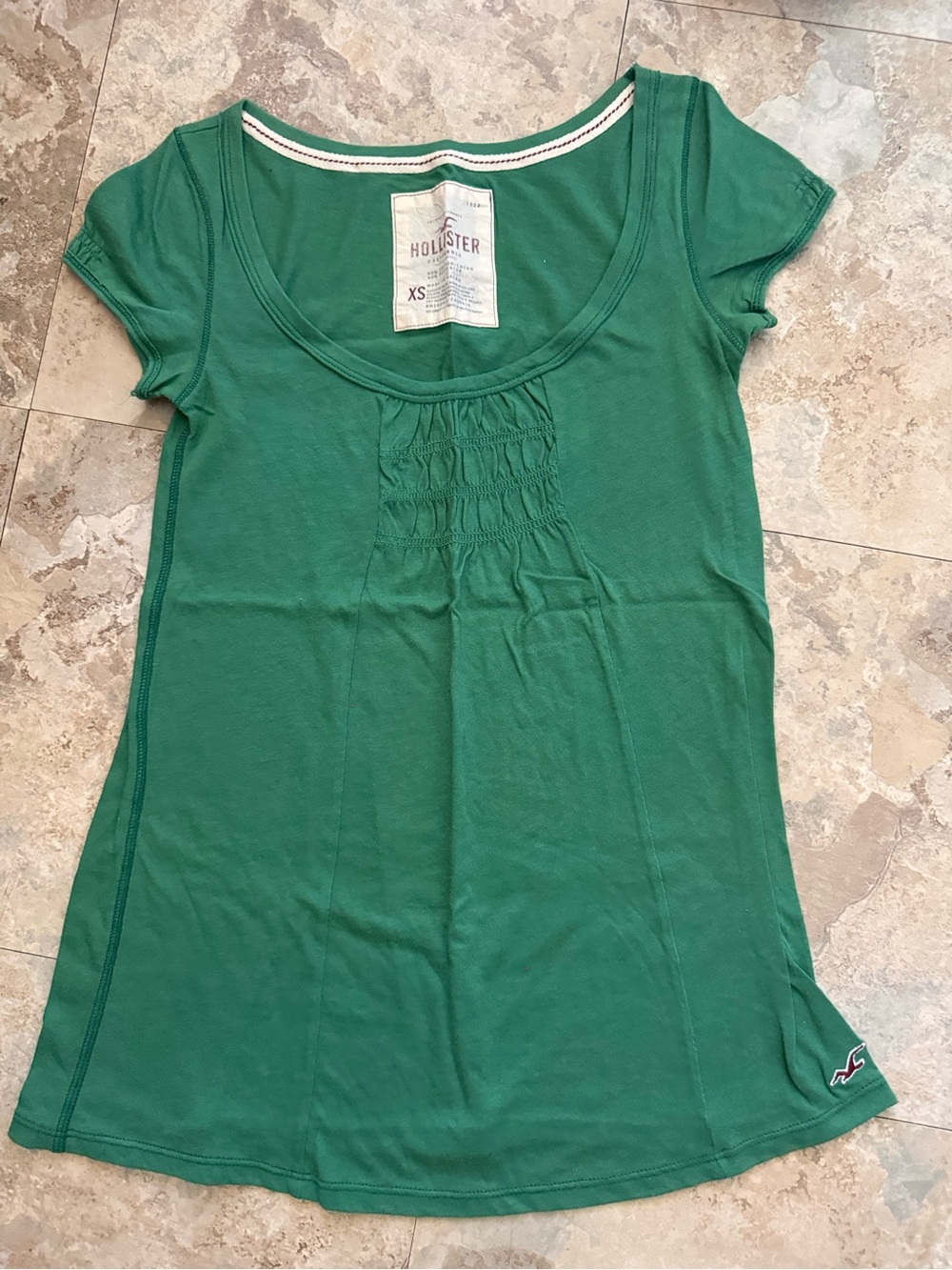 Hollister Green Cap Sleeve Short Sleeve Top - Picture 3 of 4